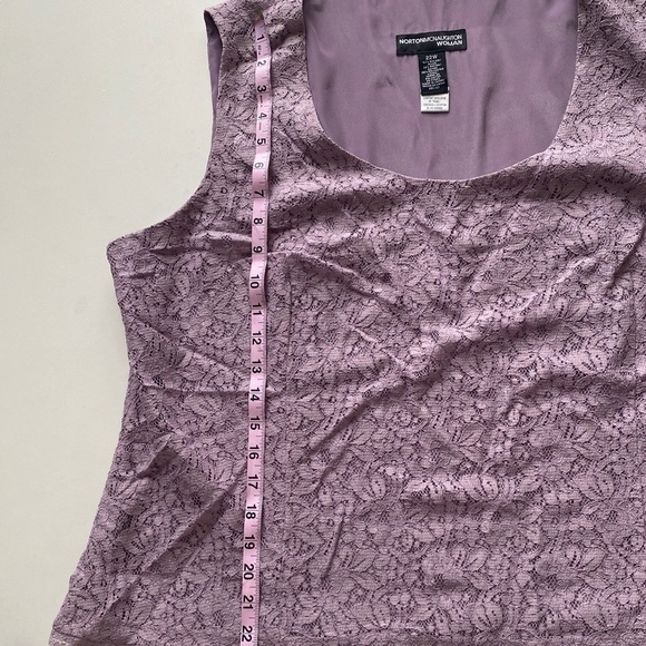 NWT Norton McNaughton Formal Purple Lined Floral Lace Sleeveless Top Women’s 22W - Picture 8 of 8